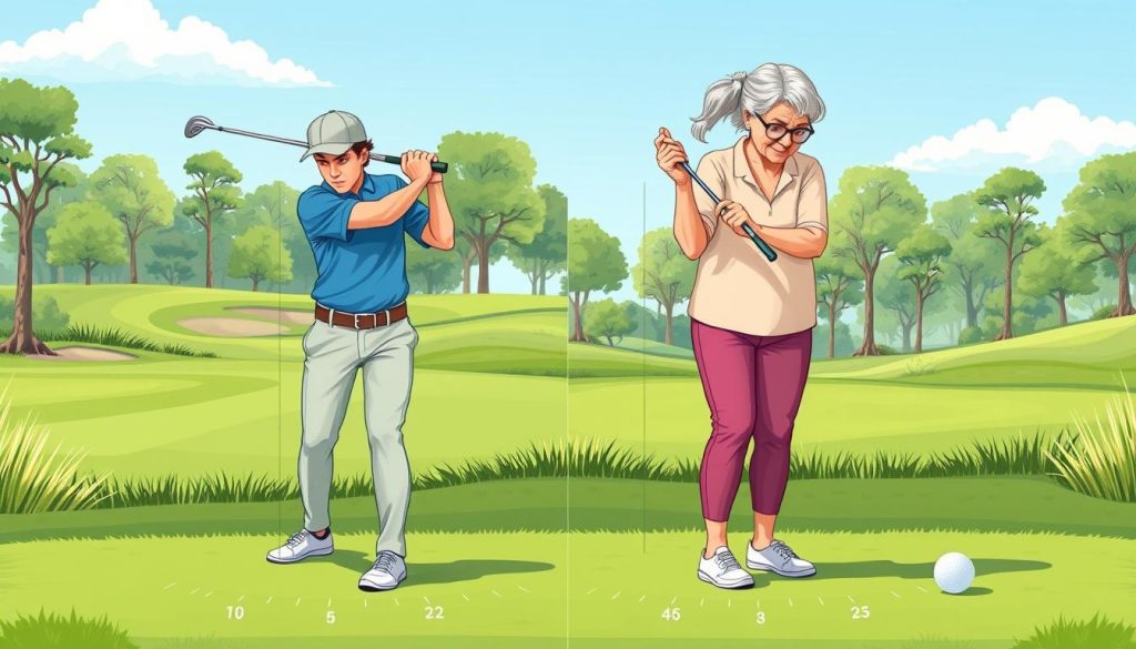 Age and gender differences in golf driving distance