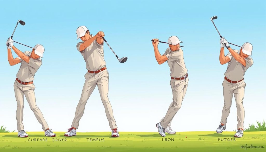 Golf swing rhythm variations