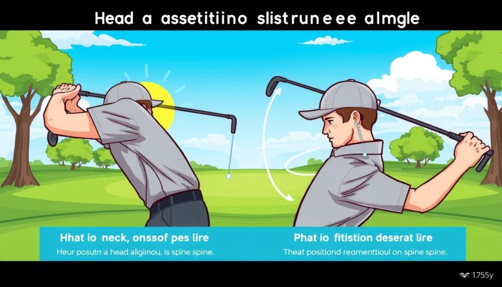 Head position and spine angle in golf swing