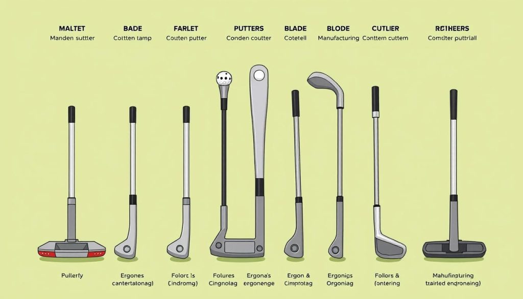 Putter head designs comparison