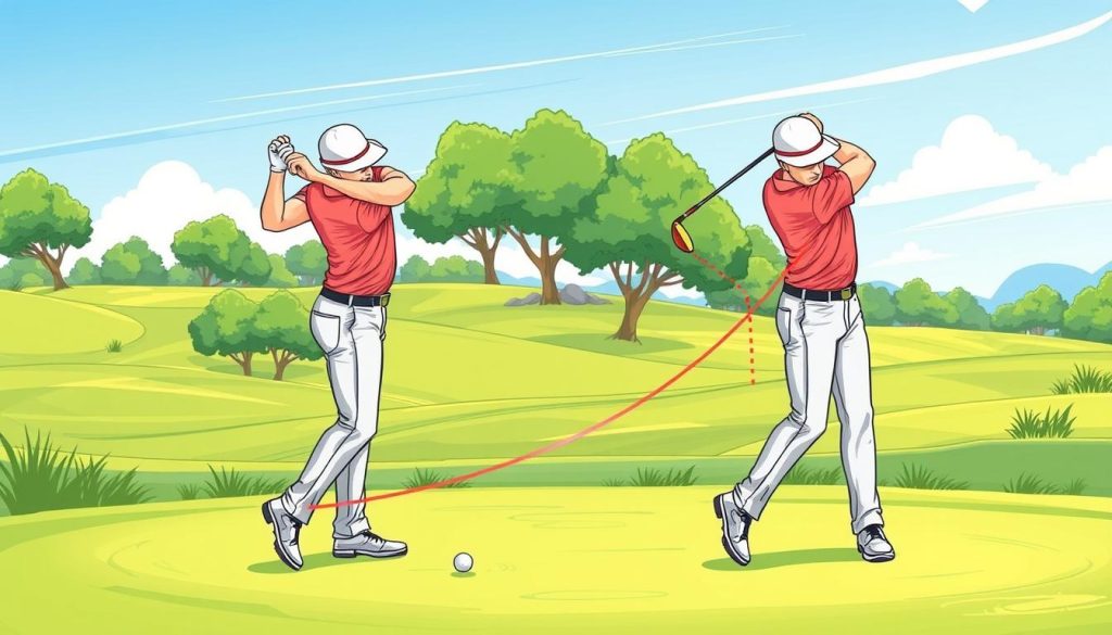 Inside-out golf swing technique